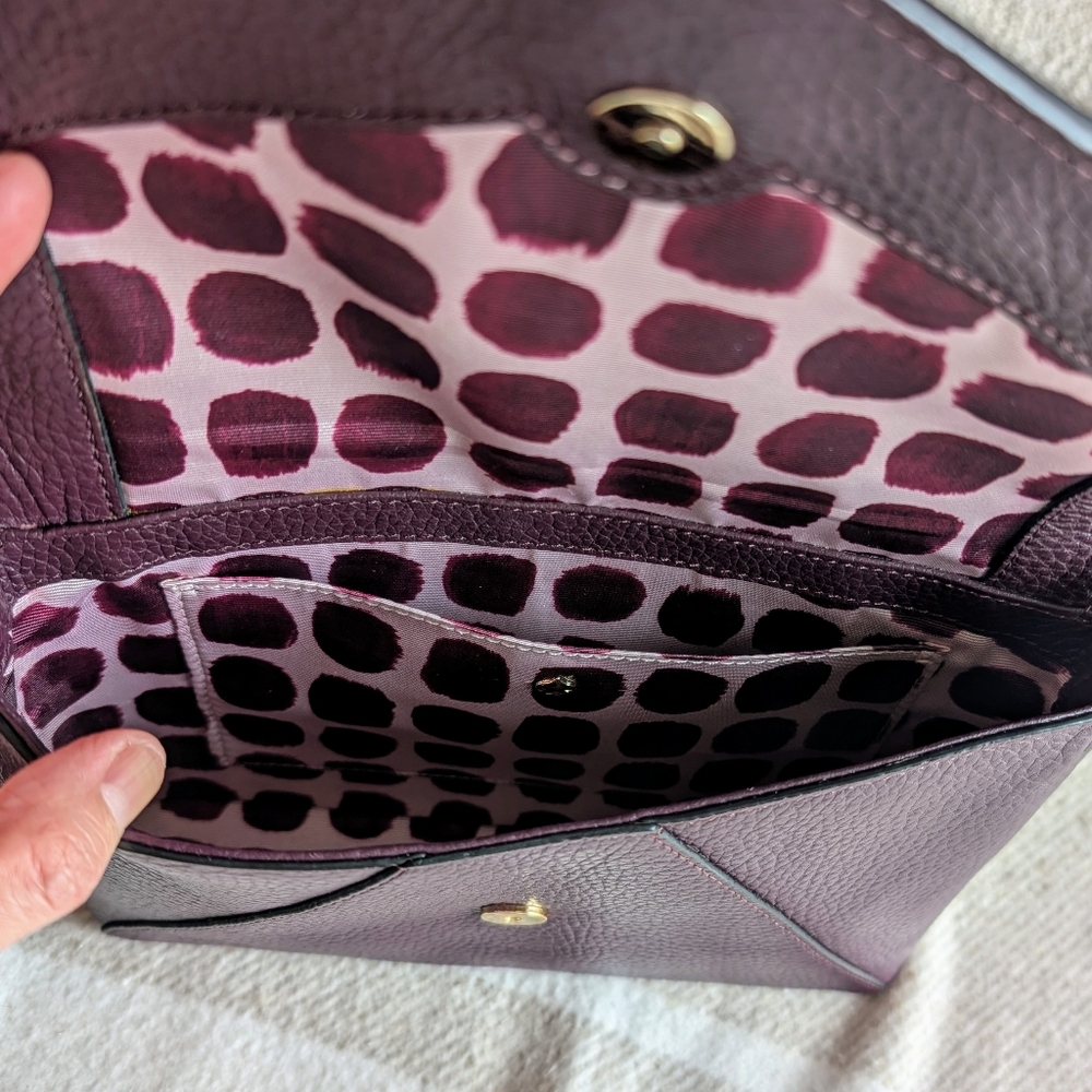 Kate Spade New York Purple Pebbled Leather Crossbody Envelope Shoulder Purse - Picture 4 of 5